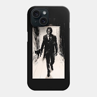 John Wick and his cat Phone Case