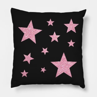 Light Pink Faux Glitter Stars Pillow