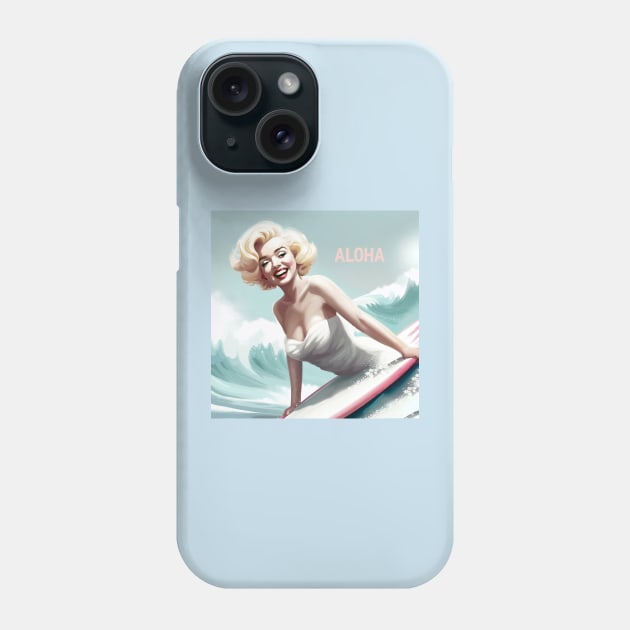 Marilyn Surfing Phone Case by Kingrocker Clothing