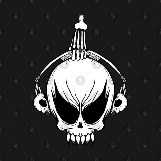 Skull head with skull headphone by satu_empat