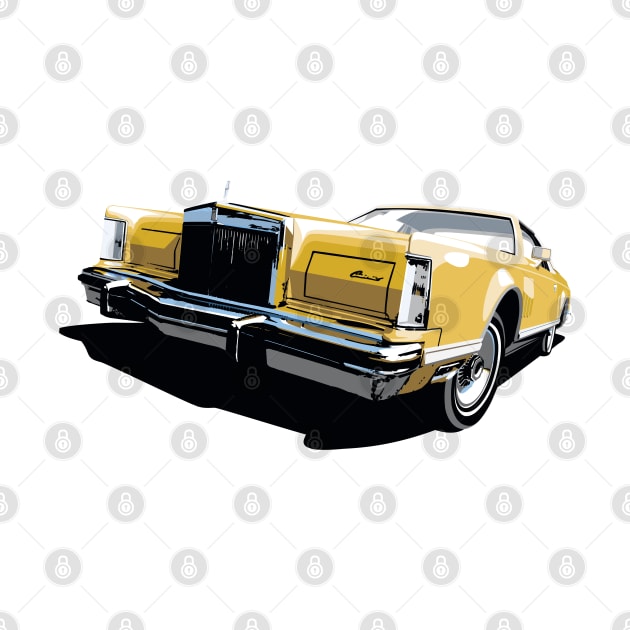 1970s Lincoln Continental in gold by candcretro