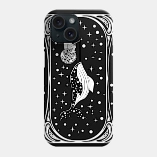 Spaceman fishing space whale Phone Case