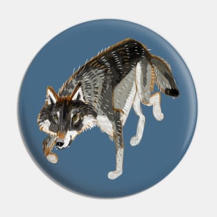 Dark European Wolf Pin