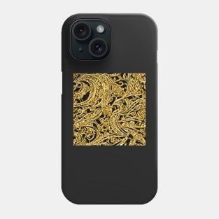 Black and Gold Filigree pattern Phone Case