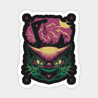 Evil Cat Halloween Horror Magnet