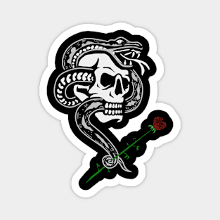 Skull snack viper flower Magnet