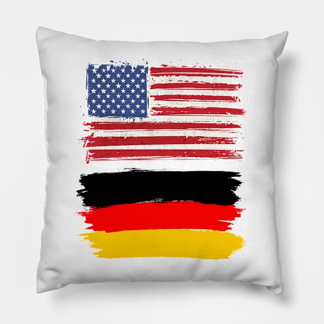 USA and Germany Flag Pillow by Islanr