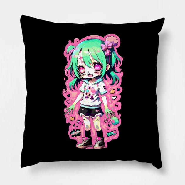 Cute Chibi Zombie Pillow by DeathAnarchy