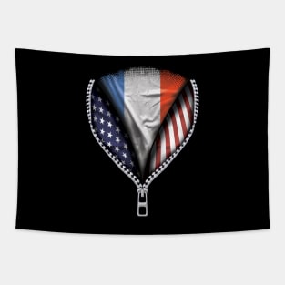 French Flag  France Flag American Flag Zip Down - Gift for French From France Tapestry