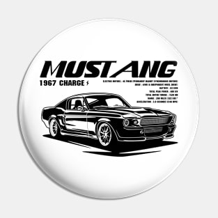 Mustang 1967 Black Print Pin