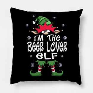 I’m The Beer Lover Elf, Funny Beer Lover Christmas Gift Pillow