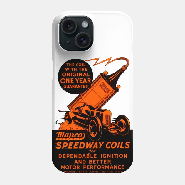 Vintage_Detroit_Mapco_Speedway_Coils Phone Case by MotorManiac
