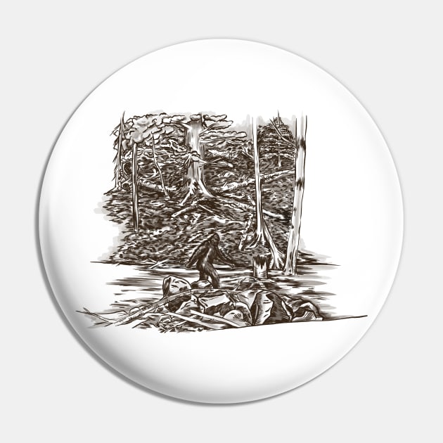 Bigfoot sighting Pin by Jonesntees