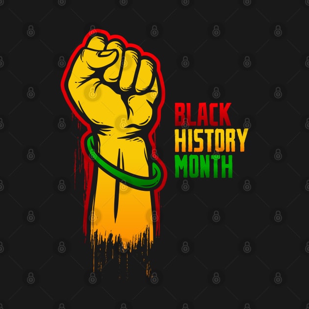 black history month fist colorful by irvanelist