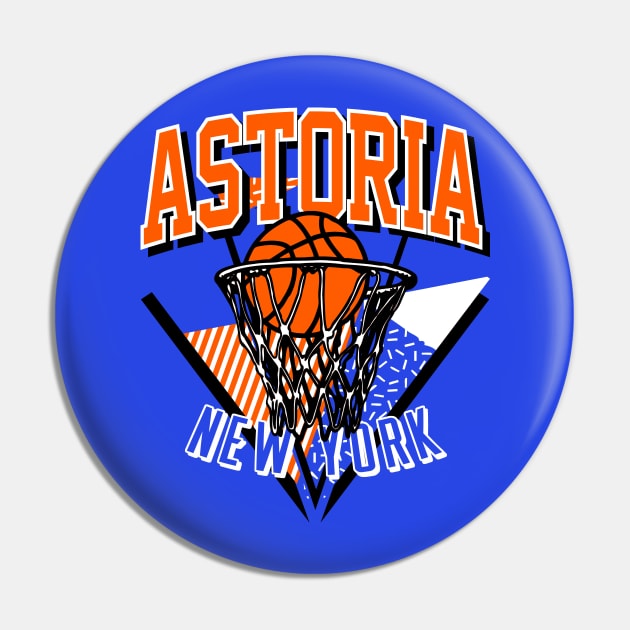 New York Basketball Astoria Throwback Pin by funandgames