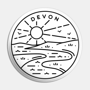 Devon, South England Emblem - White Pin