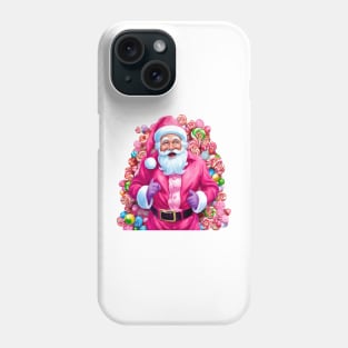 Pink Christmas Santa Claus Candy Shop Phone Case