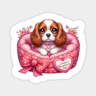 Valentine Cocker Spaniel Dog in Bed Magnet