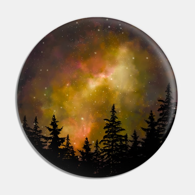 Orange galaxy Pin by RosanneCreates