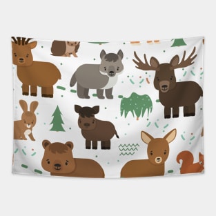 Cute cartoon forest animals Tapestry