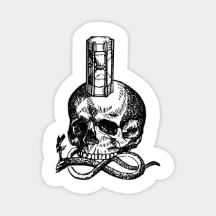 Memento Mori - Skull and Hourglass Magnet