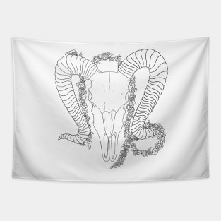 Capricorn - Black and White Tapestry