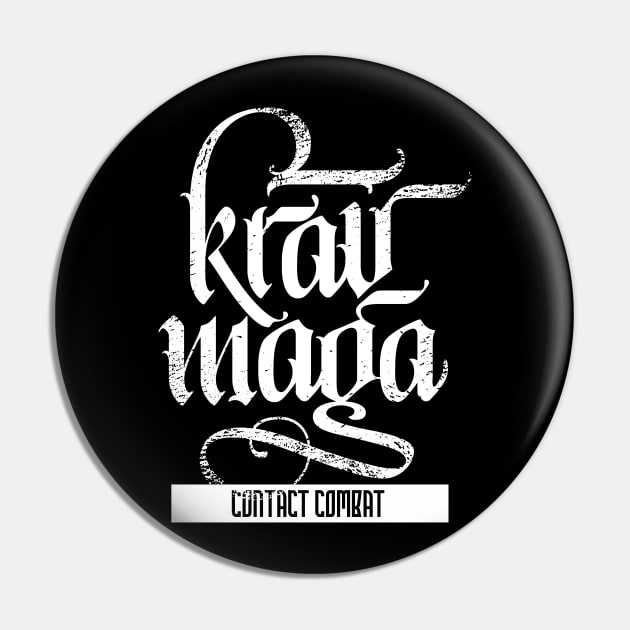 Krav Maga Calligraphy: Contact Combat Pin by polliadesign