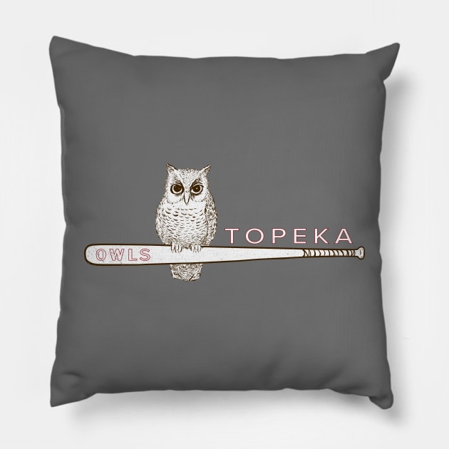 Defunct Topeka Owls Minor League Baseball 1952 Pillow by LocalZonly