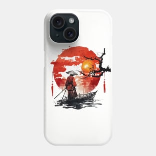 Fisherman red sun  Fishing Phone Case