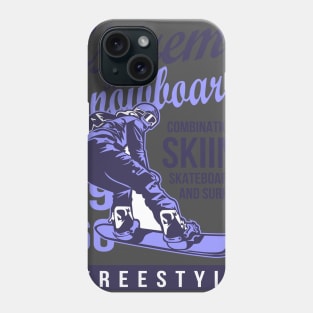 Vector illustration of snowboarding. Phone Case