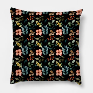 Flower and Leaves seamless pattern Pillow