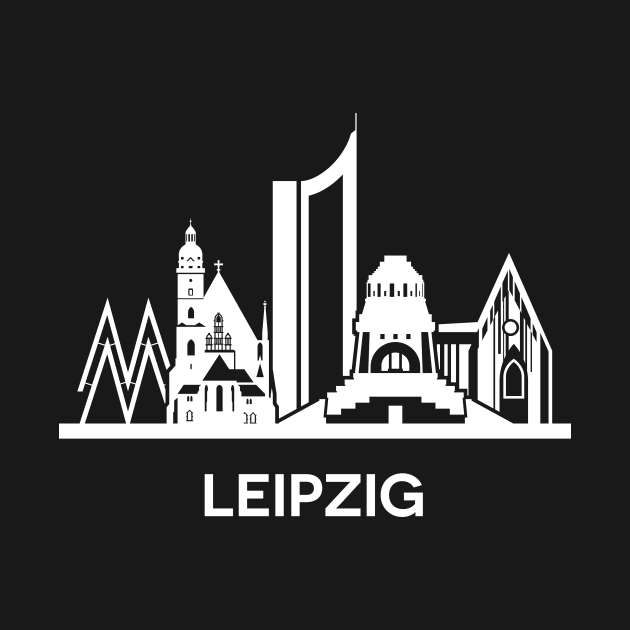 Leipzig Skyline, white by yulia-rb