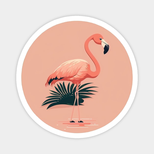 Pink Flamingo Minimal, Love Flamingos Magnet by logiamerch
