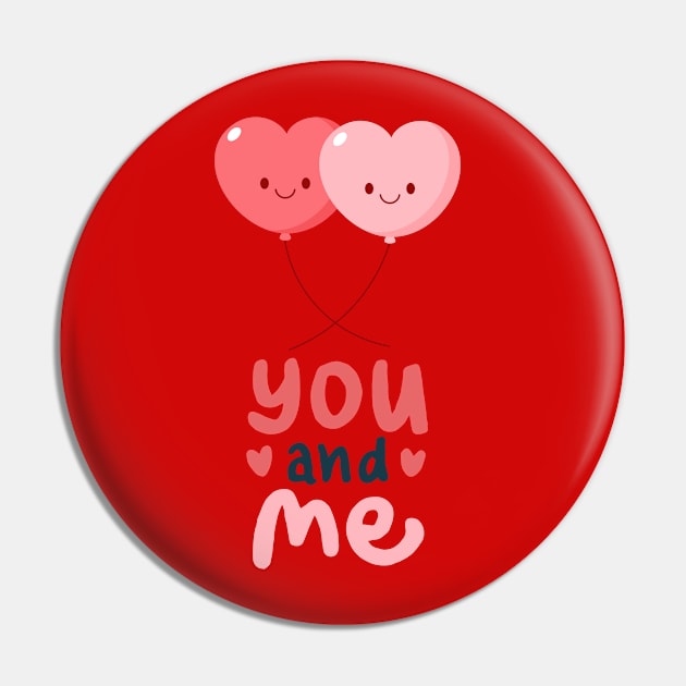 Couple love - Balloons Hearts - You and ME Pin by O.M design