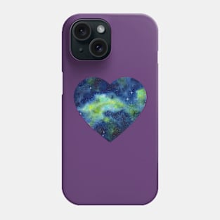 Blue and Green Night Sky Watercolor Phone Case