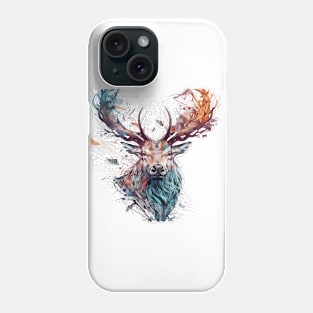 Deer Stag Portrait Animal Painting Wildlife Outdoors Adventure Phone Case