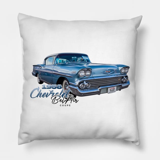 1958 Chevrolet Bel Air Impala Coupe Pillow by Gestalt Imagery