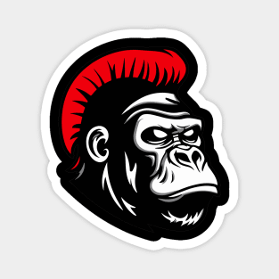 Gorilla With Red Mohawk Silhouette Design Magnet