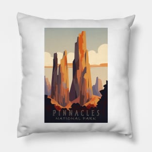 Pinnacles National Park Travel Poster Pillow