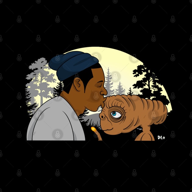 Alien Love Jayz kissing ET by DiLoDraws