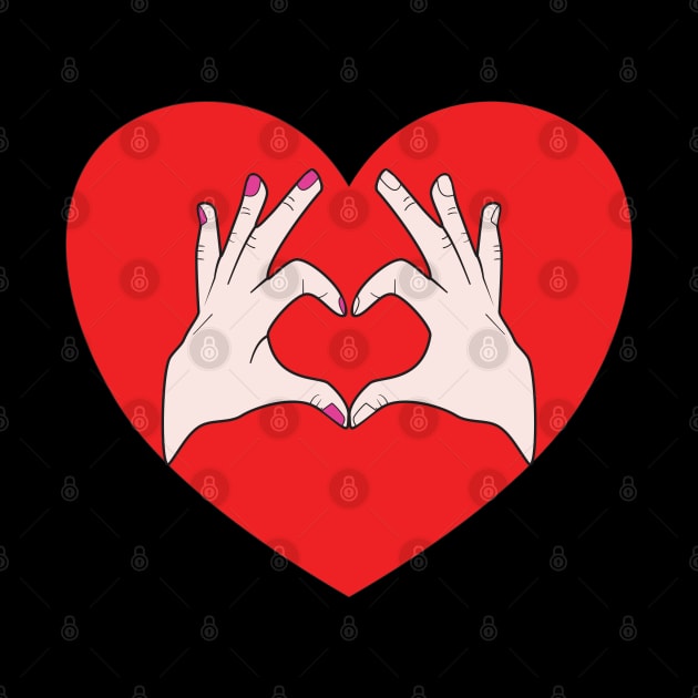 Hands Making Heart Shape Love Sign Language Valentine's Day by Okuadinya