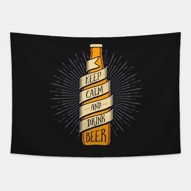 Keep Calm & Drink Beer Tapestry by gokmanic