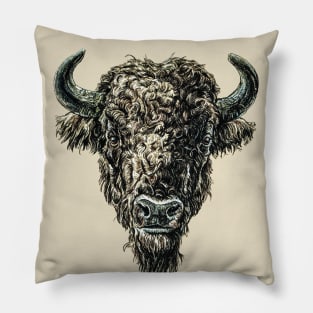 Bison head Pillow