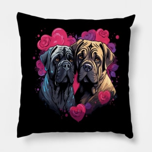 English Mastiff Couple Valentine Pillow