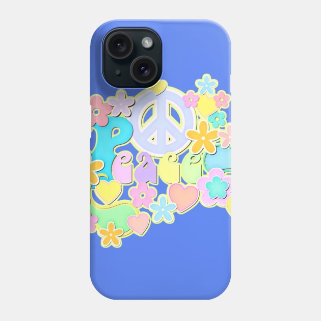 Peace Sign Flower Power Hippy Design Phone Case by AlondraHanley