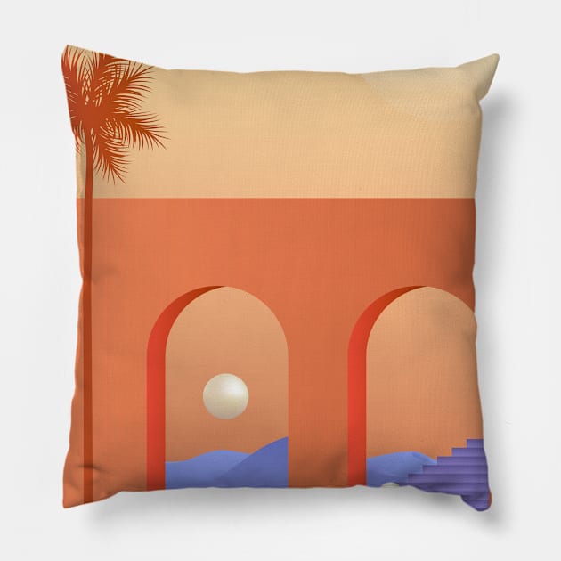 Boho travel art. Egypt, Morocco Pillow by GreekTavern