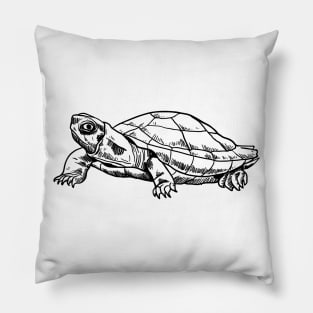 Turtle Hand Drawn Pillow