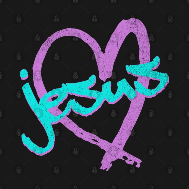 I Love Jesus Vintage 80's & 90's Blue and Purple by Family journey with God