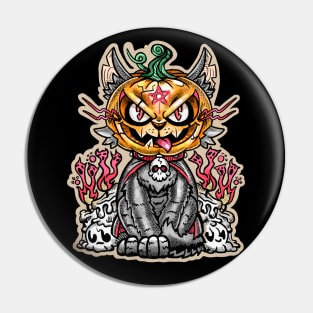 Halloween - Cat with Pumpkin head Pin