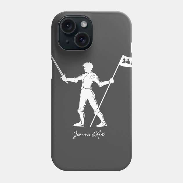 Jeanne d'Arc white silhouette Phone Case by chrisayerscreative